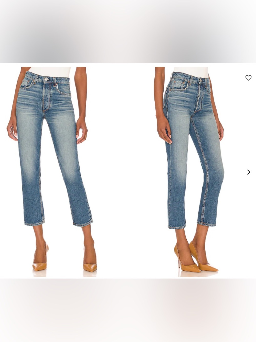 rag & bone Medium Wash Cropped High-Rise Straight Jeans